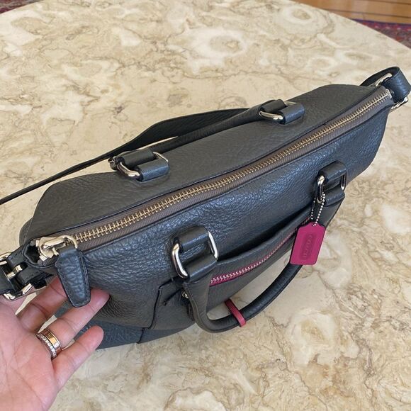 Coach 21140 Textured Leather Legacy Satchel Shoulder Bag - Picture 10 of 16